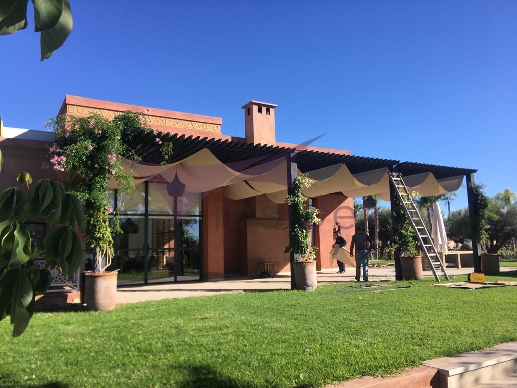 Vélum riad villa Marrakech installation Insideko